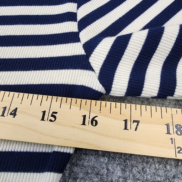 Soft Surroundings Dress Women Small Blue Striped Vivianna Asymmetrical Knit Midi - Picture 8 of 15